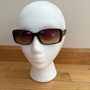 Vtg Dolce & Gabbana Women’s Sunglasses Diamond Textured Arms Tortoiseshell